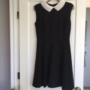 Capped sleeve collared flare dress